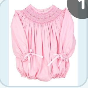 Smockingbird Baby Pink Smocked Bishop Bubble size 2T
